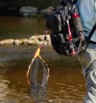 Nuoviyiya Fly Fishing Net with Release, Lightweight Trout Fishing Net with Wooden Handle Frame, Rubber-Coated Mesh Landing Nets for Minnow, Catch and Release