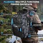 PLUSINNO Fishing Gear, Fishing Backpack with Tackle Box, Waterproof tackle Backpack with Rod Holders, Lures, Tools, Pliers & Accessories, Fish Gifts for Men