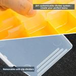 BiteX Waterproof 3600 Tackle Boxes 2PCS, Airtight Fishing Lure Box with 5-20 Adjustable Compartments, Watertight Tackle Tray Organizer for Freshwater Saltwater Fishing