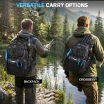 PLUSINNO Fishing Gear, Fishing Backpack with Tackle Box, Waterproof tackle Backpack with Rod Holders, Lures, Tools, Pliers & Accessories, Fish Gifts for Men