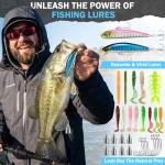 PLUSINNO Fishing Gear, Fishing Backpack with Tackle Box, Waterproof tackle Backpack with Rod Holders, Lures, Tools, Pliers & Accessories, Fish Gifts for Men