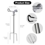 AVCMOTO Fishing Rod Holders for Bank Fishing, 360 Degree Adjustable Fishing Pole Holders for Ground, Multifunctional Stainless Steel Beach Fishing Rod Holder Fishing Gifts for Men (Silver)