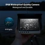 Jiisquilyx Underwater Camera & Fish Finder: 5.5 Inch OLED 1080P Waterproof Ice Fishing Camera with Monitor｜Portable Fish Finders for Ice/Lake Fishing｜Depth Finder for Boat/Kayak & Murky Under Water