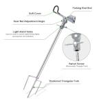 AVCMOTO Fishing Rod Holders for Bank Fishing, 360 Degree Adjustable Fishing Pole Holders for Ground, Multifunctional Stainless Steel Beach Fishing Rod Holder Fishing Gifts for Men (Silver)