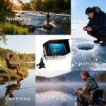 Jiisquilyx Underwater Camera & Fish Finder: 5.5 Inch OLED 1080P Waterproof Ice Fishing Camera with Monitor｜Portable Fish Finders for Ice/Lake Fishing｜Depth Finder for Boat/Kayak & Murky Under Water
