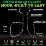 LUCKYFISHING EWG Hooks Worm Hooks for Bass Fishing 50PCS Offset Texas Rig for Freshwater Saltwater Size 4/0