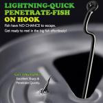 LUCKYFISHING EWG Hooks Worm Hooks for Bass Fishing 50PCS Offset Texas Rig for Freshwater Saltwater Size 4/0