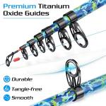 Sougayilang Telescopic Fishing Rod and Reel Combos, Full Kit with Carrier Bag, 11+1 Bearings Spinning Reel, Carbon Fiber Travel Fishing Pole for Saltwater Freshwater