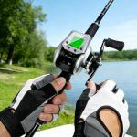 SAMOLLA Baitcasting Fishing Reel 8 oz Ultralight Smart Digital Baitcaster Reels with 22 Lb Max Drag 7.2:1 High-Speed Gear Ratio Right Handed Freshwater Saltwater Compact Design Silver TX900