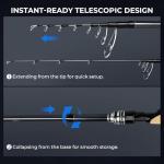 KastKing Megatron Titanium Telescopic Casting & Spinning Fishing Rods, IM7 Graphite Travel Rod with Titanium Solid Tip, Power Transition System, for Freshwater and Inshore Fishing