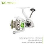 Lew’s MACH 1 Spinning Fishing Reel, Size 200 Reel, 9+1 Bearings, 6.2:1 Gear Ratio, Graphite Frame, Speed Gears, Speed Lube (Clam Packaging)