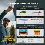 Ghosthorn Fishing Backpack with Tackle Boxes, Fish Pliers, Fish Lip Gripper, Lures, Waterproof Tackle Bag with Rod Holder, Fishing Gear Sling Bag Gift For Men Women Anglers (Khaki)