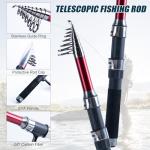 Goture Fishing Rod and Reel Combos-2PCS Telescopic Fishing Pole+2PCS Spinning Reels with Carrier Bag,1.8M-2.7M Telescopic Rod Reel Kit for Starter Travel Saltwater Freshwater,Gifts for Men