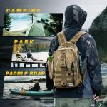 Ghosthorn Fishing Backpack with Tackle Boxes, Fish Pliers, Fish Lip Gripper, Lures, Waterproof Tackle Bag with Rod Holder, Fishing Gear Sling Bag Gift For Men Women Anglers (Khaki)