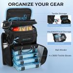 Calamus GearMaster Tackle Backpack with Bait Binder, Large Lightweight Water-Resistant Fishing Bag, Rod Holders, Food Storage