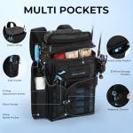 Calamus GearMaster Tackle Backpack with Bait Binder, Large Lightweight Water-Resistant Fishing Bag, Rod Holders, Food Storage