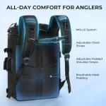 Calamus GearMaster Tackle Backpack with Bait Binder, Large Lightweight Water-Resistant Fishing Bag, Rod Holders, Food Storage