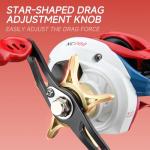 HAUT TON Scorpion King Baitcaster Fishing Reel,300 Series,Magnesium Alloy Frame Baitcasting Reel,10+1BB,7.2:1,35Lbs Drag Power,Saltwarer&Freshwater for Inshore&Offshore Fish (HT-NC, Left)