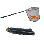 Fishing Landing Net, Fishing Net with Telescoping Pole Handle, Foldable Collapsible Nylon Material Mesh Landing Net Freshwater for Kids Men Women
