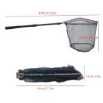 Fishing Landing Net, Fishing Net with Telescoping Pole Handle, Foldable Collapsible Nylon Material Mesh Landing Net Freshwater for Kids Men Women