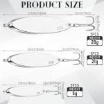 Shappy 15 Pcs Fishing Lures Fishing Spoons Set 3 Sizes Casting Spoon Lure 1/5 3/4 1 oz Casting Spoon Hard Metal Hooks for Bass Trout Salmon Freshwater Saltwater(Silver)