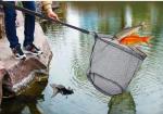Fishing Landing Net, Fishing Net with Telescoping Pole Handle, Foldable Collapsible Nylon Material Mesh Landing Net Freshwater for Kids Men Women