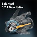 Handing M1 Fishing Reels Spinning Reels 2000 Spinning Fishing Reels Size 2000 22 Lbs Max Drag 9+1 Ball Bearings, 5.2:1 Gear Ratio, CNC Aluminum Spool