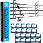 PLUSINNO H5P Fishing Rod/Pole Holders for Garage, Wall or Ceiling Mounted Fishing Rod Holder with Soft Protective Pad, Fishing Rod Storage Organizer Holds up to 5/10/20 Rod or Combos or Nets