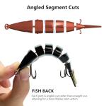 BASSDASH Bone Swimbait Multi Jointed Hard Fishing Lure for Bass Trout Bluegill Pike with Angled Cut Segments 3.7in/0.66oz