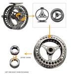 ANGLER DREAM EX-ALC Fly Reel 9/10WT CNC Machined Aluminum Fly Fishing Reel Silver/Gunsmoke Fly Reels