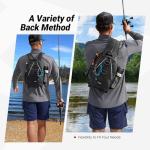 Piscifun Fishing Backpack with Rod Holder, Lightweight Sling Bag Storge Gear and Equipment, Black, Urban, Standard