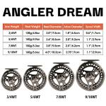 ANGLER DREAM EX-ALC Fly Reel 9/10WT CNC Machined Aluminum Fly Fishing Reel Silver/Gunsmoke Fly Reels