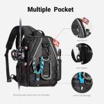 Piscifun Fishing Backpack with Rod Holder, Lightweight Sling Bag Storge Gear and Equipment, Black, Urban, Standard