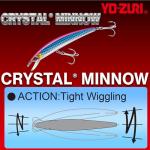 Yo-Zuri Crystal Minnow Yozuri Crystal Minnow Floating Lure, Blue Back Sardine, 5-1/4