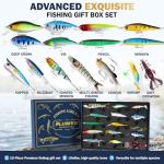 PLUSINNO Fishing Lures - Tackle Box, Bass Fishing Lures for Freshwater and Saltwater, Trout Fishing Gear & Bait, Fishing Gifts for Men，Father