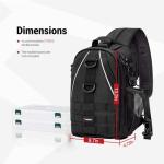 Piscifun Fishing Backpack with Rod Holder, Lightweight Sling Bag Storge Gear and Equipment, Black, Urban, Standard