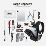 Piscifun Fishing Backpack with Rod Holder, Lightweight Sling Bag Storge Gear and Equipment, Black, Urban, Standard