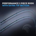 KastKing Spartacus II Plus Twin-Tip Spinning & Casting Rods, IM6 Graphite Blanks, Stainless Steel Frame with Zirconium Oxide Rings, 2-Piece Rods with Extra Tip Section, PTS, No-Slip Grip, Hook Keeper