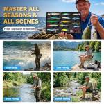 PLUSINNO Fishing Lures - Tackle Box, Bass Fishing Lures for Freshwater and Saltwater, Trout Fishing Gear & Bait, Fishing Gifts for Men，Father