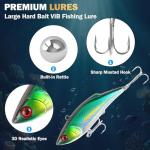 PLUSINNO Fishing Lures - Tackle Box, Bass Fishing Lures for Freshwater and Saltwater, Trout Fishing Gear & Bait, Fishing Gifts for Men，Father