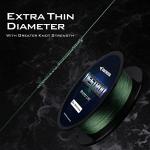 KastKing Destron Braided Fishing Line, Grass Green, 4 Stands, 10LB, 150Yds