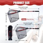 Goture Floating Fishing Net with Assist Handle, Aluminum Telescoping Handle, PVC Coated Nylon Mesh, Foldable Collapsible Fish Landing Net, Extendable Fish Nets for Kayak, Fly, Bass, Trout Fishing