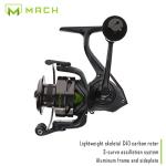 Lew's MACH 2 Spinning Fishing Reel, 6.2:1 Gear Ratio, Right or Left-Hand Retrieve, Aluminum Frame, Premium 10 Stainless Steel Ball Bearings, Black/Green