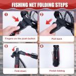 Goture Floating Fishing Net with Assist Handle, Aluminum Telescoping Handle, PVC Coated Nylon Mesh, Foldable Collapsible Fish Landing Net, Extendable Fish Nets for Kayak, Fly, Bass, Trout Fishing