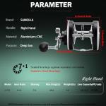 SAMOLLA Sea Fishing Reel 44Lb Max Drag Conventional Trolling Reel Freshwater Saltwater Inshore Surf Offshore Ocean Reel for Tuna Sailfish Swordfish SL500