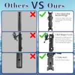 6 Pcs Mecha Boats Fishing Rod Holders,Wall Mounted Fishing Rod Holder Bracket Tube for Kayak with Screws,Ball Bungee Cords,Fishing Rod Storage Tubes for Boats,Cooler,Kayak,Crate,Garage,Trailer,Truck