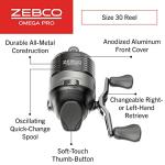 Zebco Omega Pro Spincast Reel and Fishing Rod Combo, 6-Foot 2-Piece IM6 Graphite Fishing Pole, Split MaxTac Grip Rod Handle, Size 30 Reel, Pre-spooled with 10-Pound Line, Black