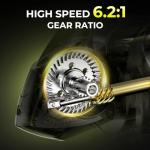 KastKing Sharky X Spinning Reel, 6.2:1 High-Speed Gear Ratio, Carbon Fiber Drag (33LB/39.5LB), 10+1 Stainless Steel Bearings, Lightweight Nylitech Body, Freshwater & Saltwater Fishing Reel