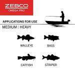Zebco Omega Pro Spincast Reel and Fishing Rod Combo, 6-Foot 2-Piece IM6 Graphite Fishing Pole, Split MaxTac Grip Rod Handle, Size 30 Reel, Pre-spooled with 10-Pound Line, Black