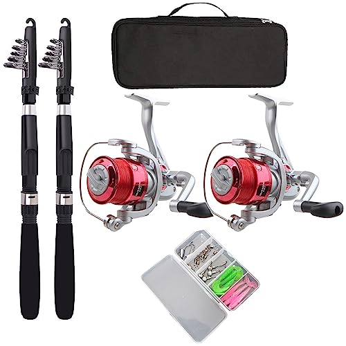 2.1m Fishing Combo Set: Collapsible Rods, Spinning Reels